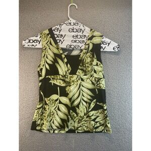 JKLA California Green Leaf‎ Stretch Work Wear Sleeveless Top
